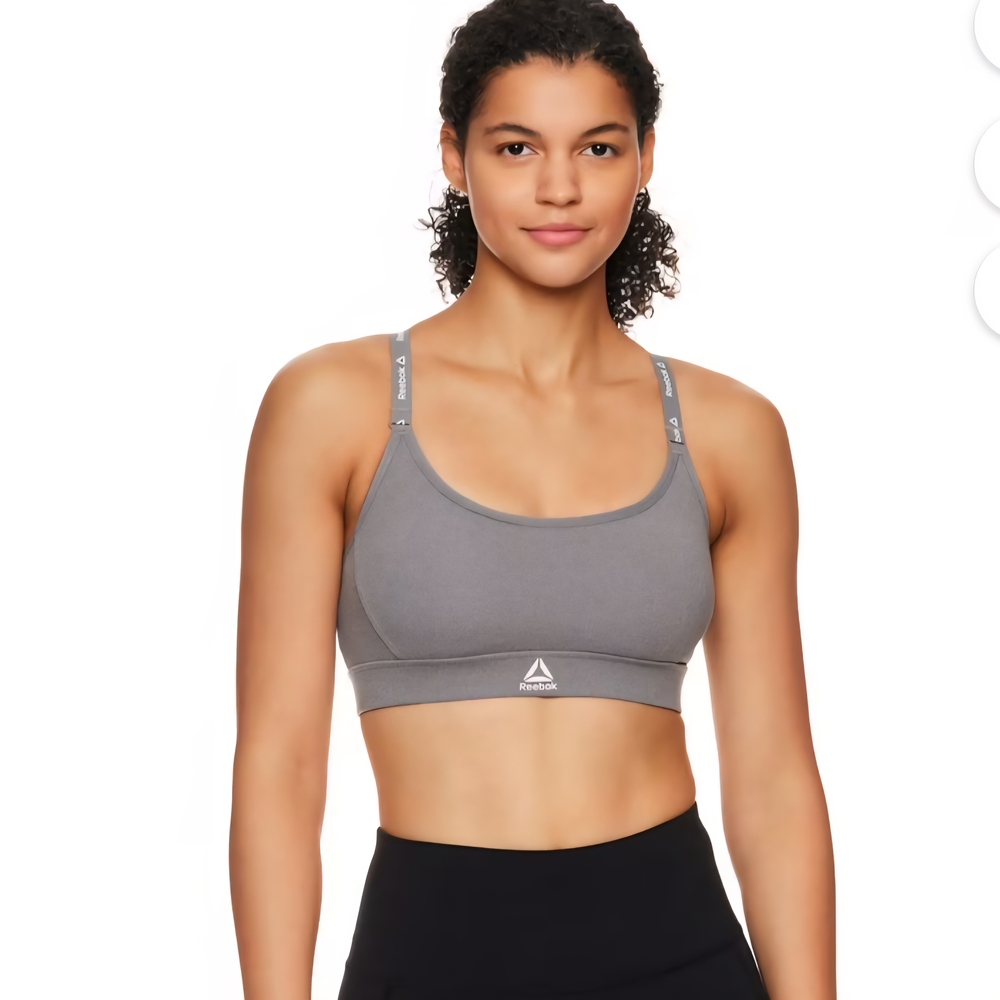 Reebok Charcoal Gray Adjustable Sports Bra Womens Large